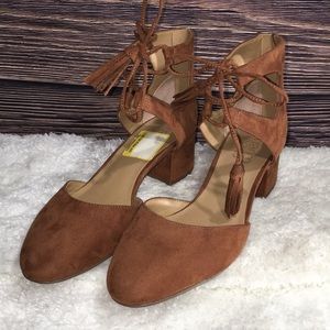 Franco sarto cognac tan suede 7M